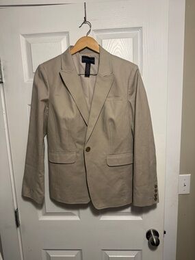 Banana Republic Beige Tailored Single-Button Blazer
